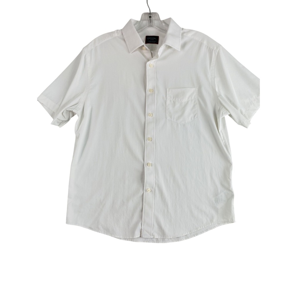 UNTUCKit Shirt Men Sz S White Short Sleeve Performance Fabric Lightweight Summer